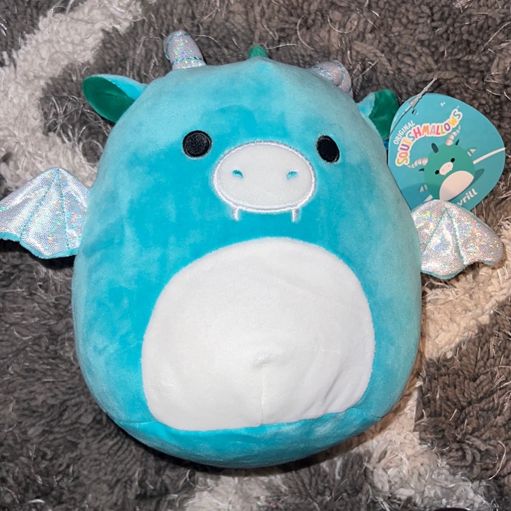 NWT Avrill The Blue Dragon He Has Sparkly Horns & Wings Squishdate: 6-30-2021